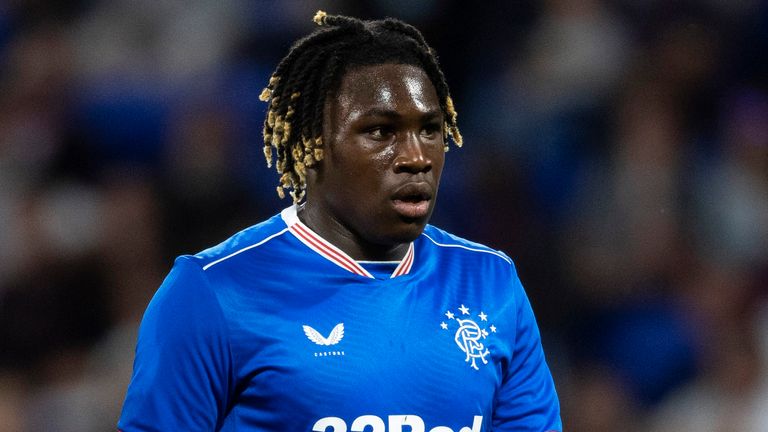 LYON, FRANCE - JULY 16: Calvin Bassey during the friendly match between  Lyon and Rangers at the Groupama Stadium on July 16, 2020, in Lyon, France.  