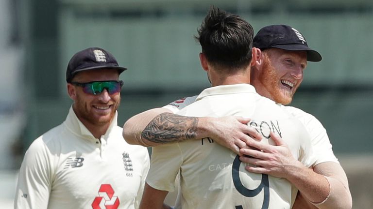 BCCI - England players celebrates the wicket of Jasprit Bumrah of India during day four of the first test match between India and England held at the Chidambaram Stadium stadium in Chennai, Tamil Nadu, India on the 8th February 2021..Photo by Saikat Das/ Sportzpics for BCCI