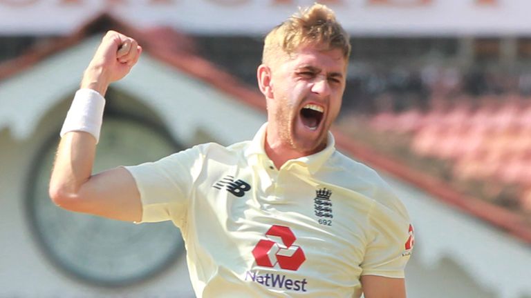 BCCI - Olly Stone of England celebrates the wicket of Shubman Gill of India during day one of the second PayTM test match between India and England held at the Chidambaram Stadium in Chennai, Tamil Nadu, India on the 13th February 2021..Photo by Pankaj Nangia/ Sportzpics for BCCI