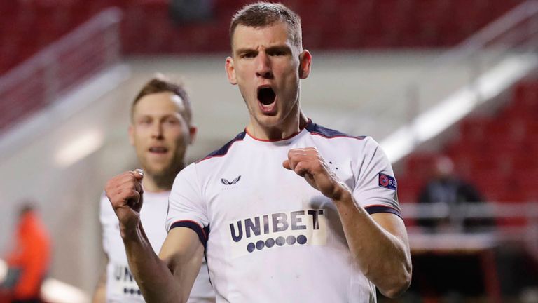 Borna Barisic scored two penalties to seal Rangers' a thrilling 4-3 victory against Antwerp