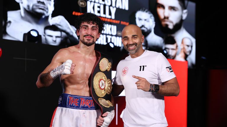 HANDOUT PICTURE COMPLIMENTS OF MATCHROOM BOXING
Jordan Gill vs Cesar Juarez, Featherweight Contest.
20 February 2021
Picture By Mark Robinson
Jordan Gill celebrates victory with his team.