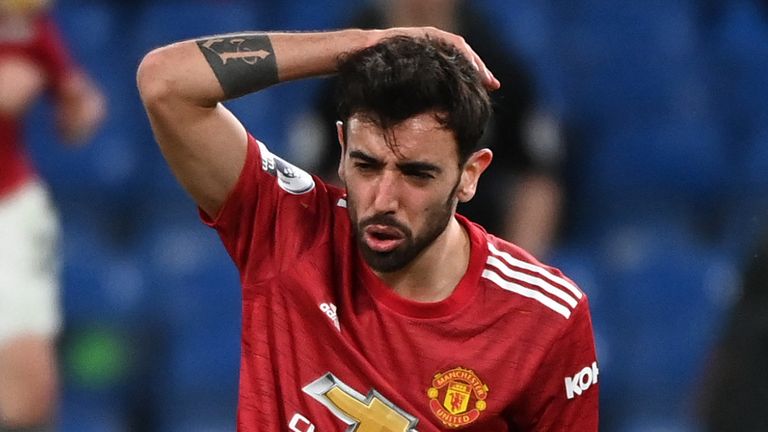 Bruno Fernandes rues a missed opportunity at Stamford Bridge