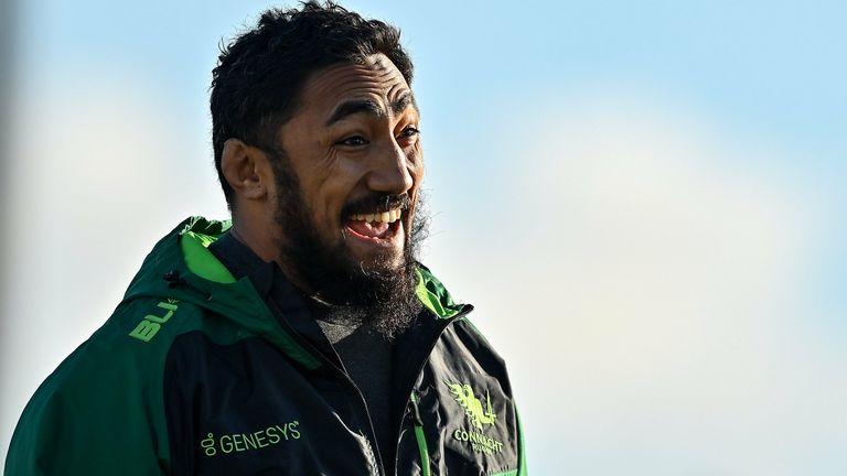 24 January 2021; Bundee Aki of Connacht prior to the Guinness PRO14 match between Connacht and Ospreys at The Sportsground in Galway. Photo by Brendan Moran/Sportsfile