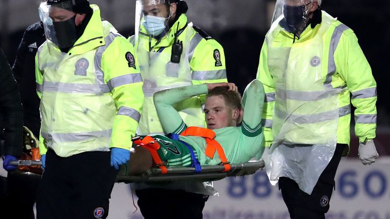 Stephen Welsh was stretchered off in Celtic's 4-0 win at St Mirren
