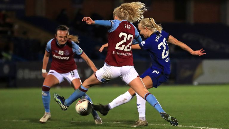 Pernille Harder  scored a hat-trick for Chelsea 