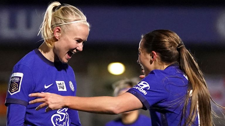 Pernille Harder and Fran Kirby were both in the scoresheet for Chelsea
