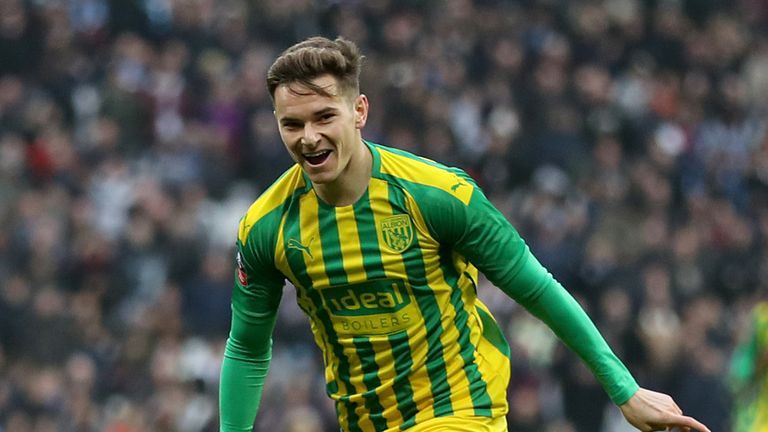 Conor Townsend celebrates his first Premier League goal for West Brom