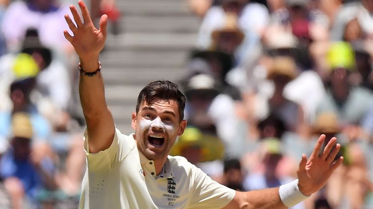 England's James Anderson appeals