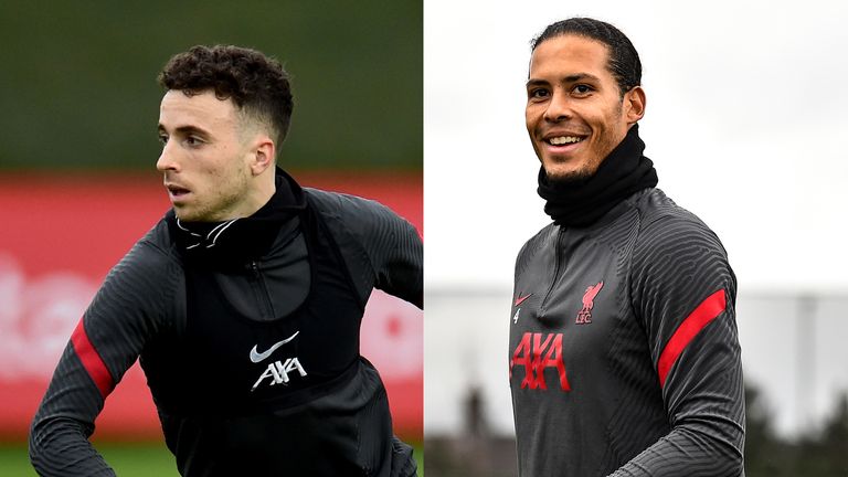 Diogo Jota is back training as Virgil van Dijk steps up his recovery