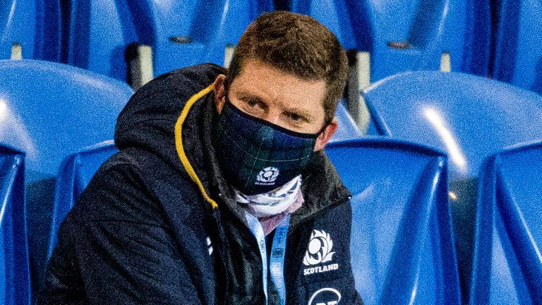 GLASGOW, SCOTLAND - JANUARY 16: SRU Chief Operating Officer Dominic McKay during a Guinness Pro14 tie between Glasgow Warriors and Edinburgh at Scotstoun Stadium on January 16, 2021, in Glasgow, Scotland. (Photo by Ross MacDonald / SNS Group)
