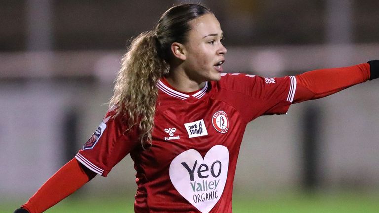 Bristol City Women Ebony Salmon forward has been called up the England squad for the first time