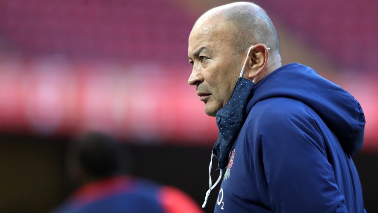 England head coach Eddie Jones prior to the Guinness Six Nations match at the Principality Stadium, Cardiff. Picture date: Saturday February 27, 2021. 