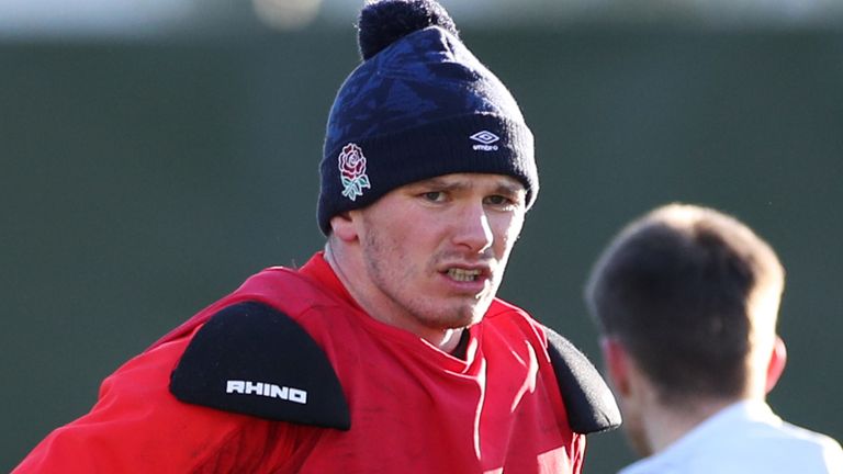 Owen Farrell during a training session