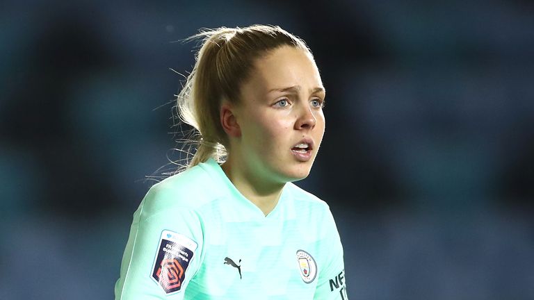 Ellie Roebuck is the most experienced of the three young goalkeepers, with five caps to her name
