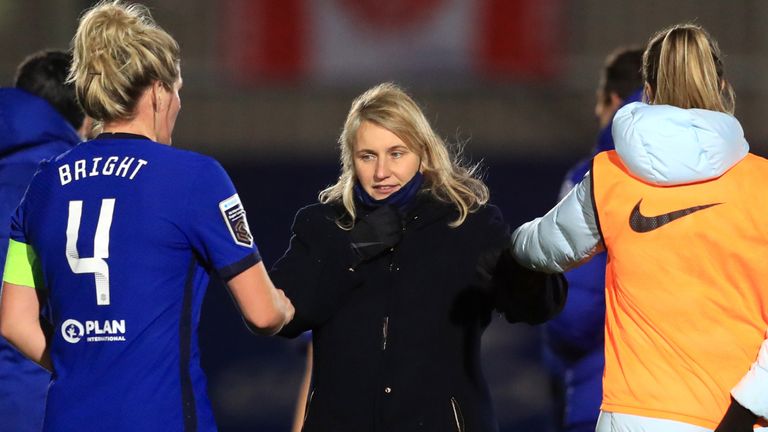 Emma Hayes coached Chelsea to their 6-0 win 
