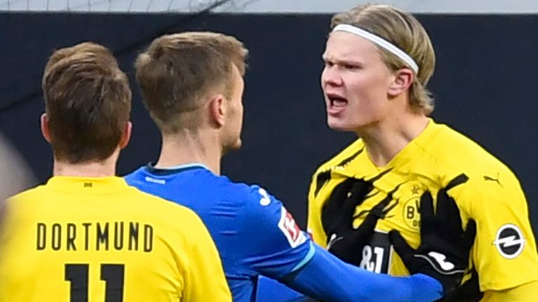 Erling Haaland scored for Dortmund, but there was controversy during the build-up