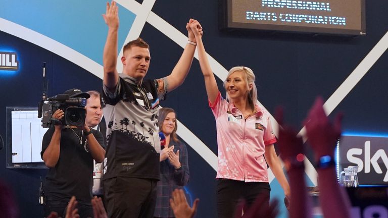 Fallon Sherrock World Championship exploits were ended by Chris Dobey - but only after she had beaten Ted Evetts and Mensur Suljovic