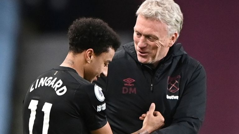 Jesse Lingard and David Moyes (AP)