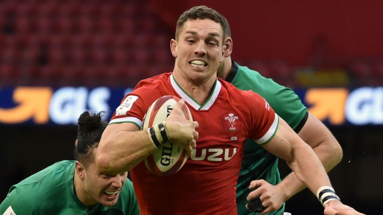 George North was one of two Wales try scorers as they held off 14 man Ireland in Cardiff 