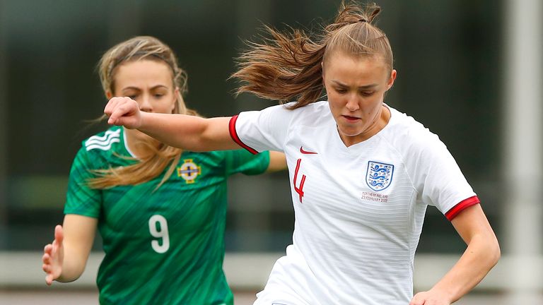 Georgia Stanway in action for England Women against Northern Ireland Women