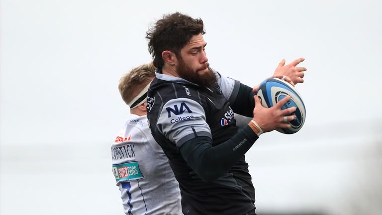 Newcastle Falcons v Exeter Chiefs - Gallagher Premiership - Kingston Park
Exeter Chiefs' Richard Capstick (left) and Newcastle Falcons' Greg Peterson compete in a line-out during the Gallagher Premiership match at Kingston Park, Newcastle. Picture date: Sunday February 7, 2021.