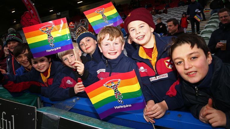 Harlequins fans, Pride Game, The Stoop, 15 February 2020 (pic supplied by club)