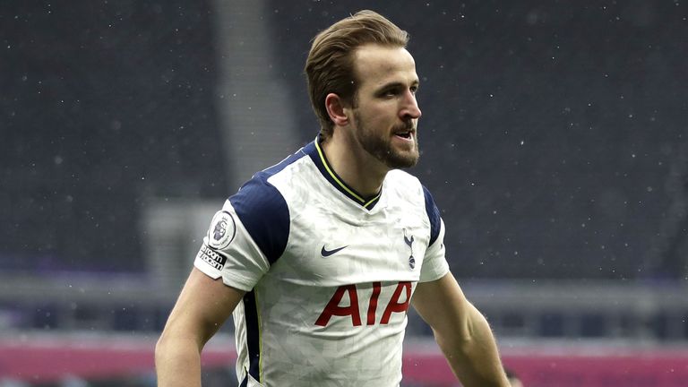 Harry Kane celebrates his opening goal for Tottenham against West Bromwich Albion
