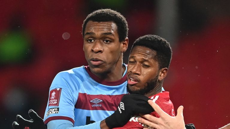 Issa Diop was allowed to play on despite being involved a clash of heads during the FA Cup tie at Manchester United 