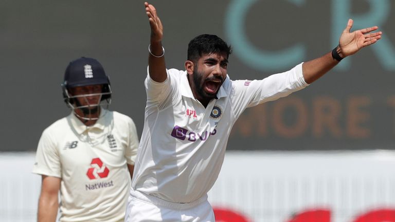 Jasprit Bumrah and Joe Root (Pic credit - BCCI)
