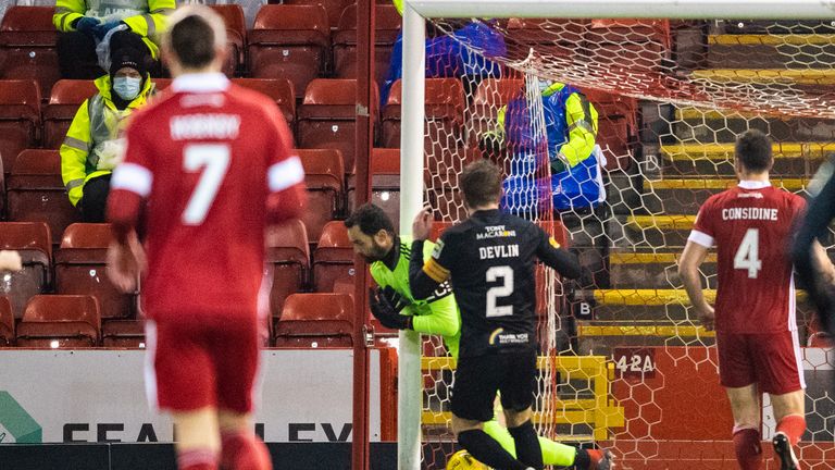 Joe Lewis dropped the ball into his own net to hand Livingston the lead