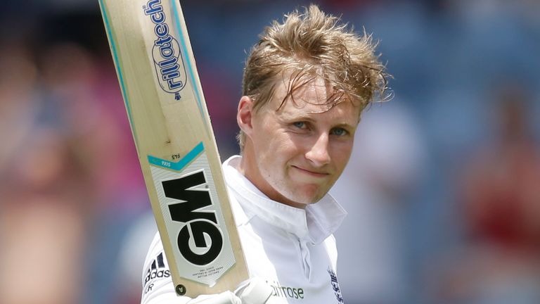 Joe Root after scoring 182 not out against West Indies in Grenada in 2015 (Associated Press)