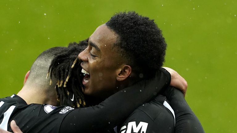 Joe Willock scored on his debut for Newcastle against Southampton