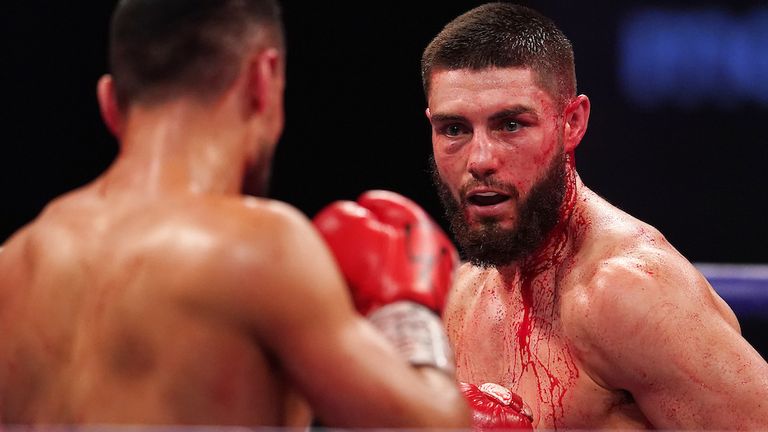 HANDOUT PICTURE COMPLIMENTS OF MATCHROOM BOXING.David Avanesyan vs Josh Kelly, European Welterweight  Title.20 February 2021.Picture By Dave Thompson