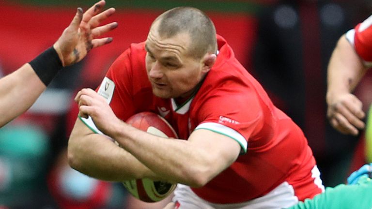 Wales' Ken Owens (centre) is tackled by Ireland's Tadhg Beirne (right) and CJ Stander during the Guinness Six Nations match at Principality Stadium, Cardiff.