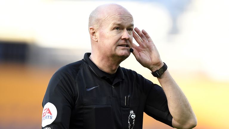 Referee Lee Mason during the Premier League match between West Brom and Brighton