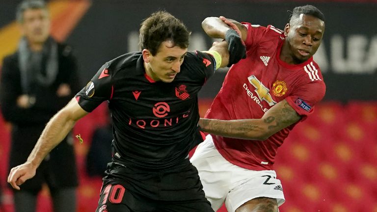Action from Man Utd vs Real Sociedad in the Europa League last 32