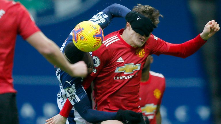Mbaye Diagne wrestles past Victor Lindelof to put West Brom ahead against Manchester United