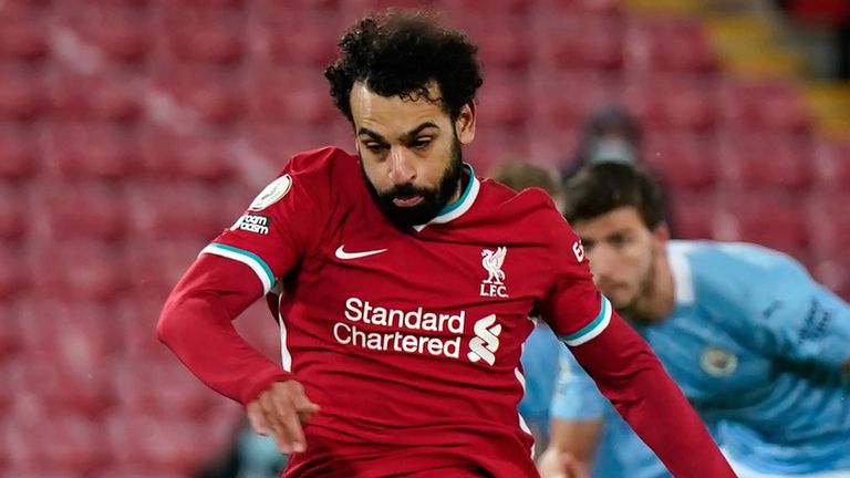 Mohamed Salah equalises from the penalty spot against Man City 