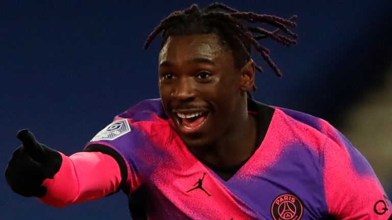 Moise Kean was on target again for PSG