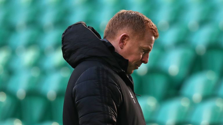 Celtic manager Neil Lennon before the Scottish Premiership match at Celtic Park, Glasgow. Picture date: Saturday January 30, 2021.