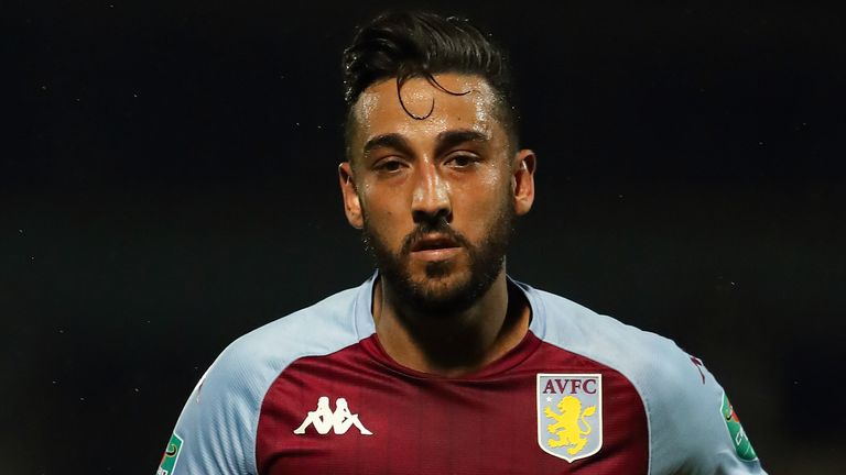 Aston Villa&#39;s Neil Taylor during the Carabao Cup second-round match against Burton Albion