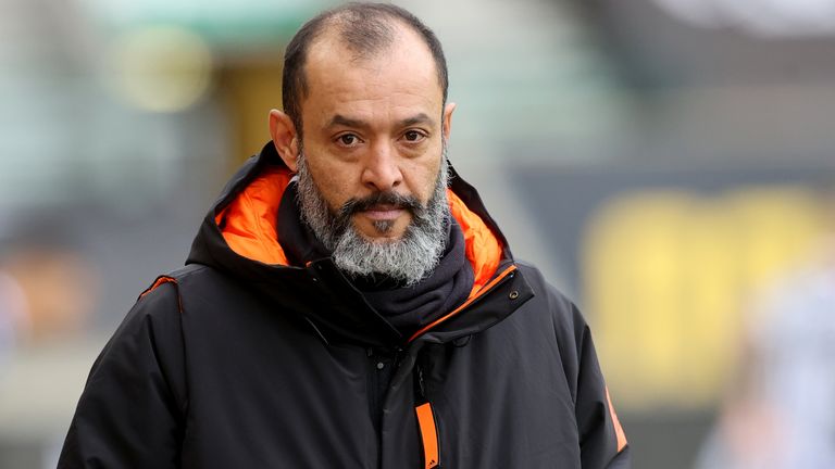 File photo dated 16-01-2021 of Wolverhampton Wanderers manager Nuno Espirito Santo during the Premier League match at Molineux Stadium, Wolverhampton. Issue date: Tuesday January 26, 2021.