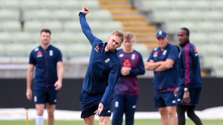 PA - England fast bowler Olly Stone training