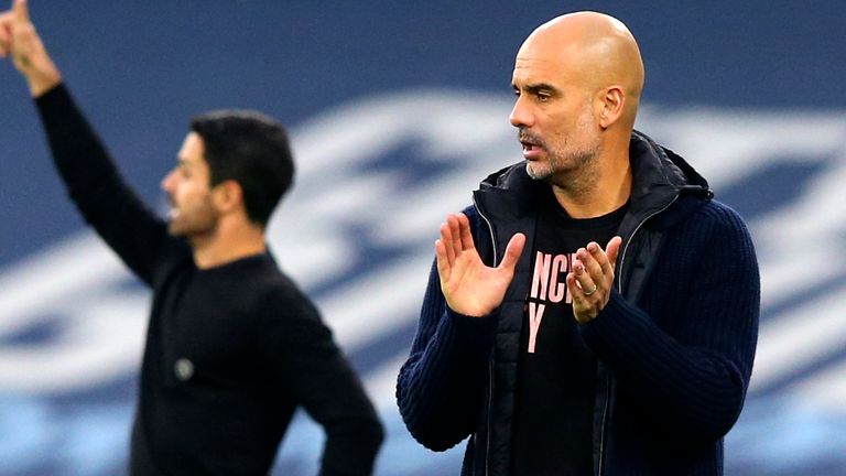 Pep Guardiola and Mikel Arteta