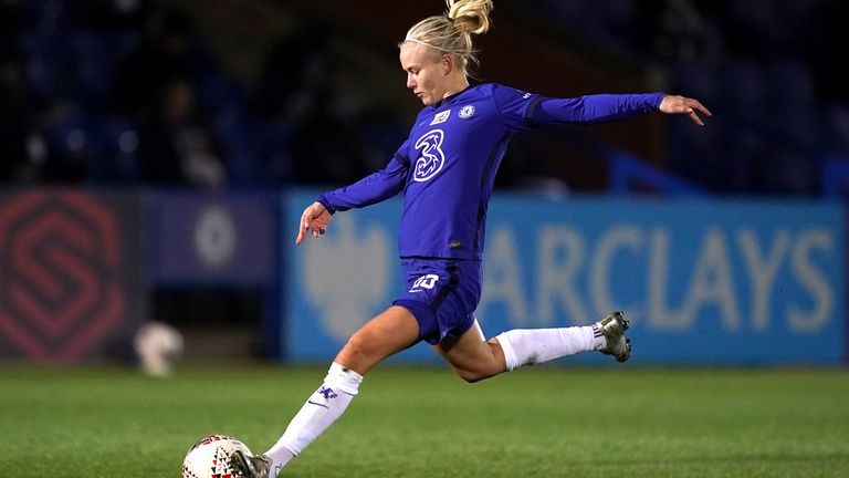 Pernille Harder scored twice for Chelsea Women against Arsenal Women