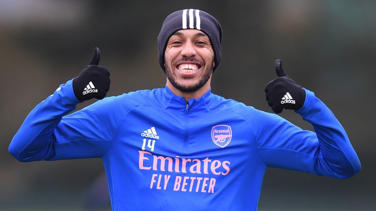 Pierre Emerick-Aubameyang returned to Arsenal training on Monday