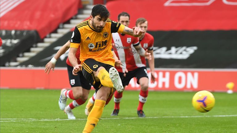Neves keeps his cool to restore parity for Wolves at St Mary's