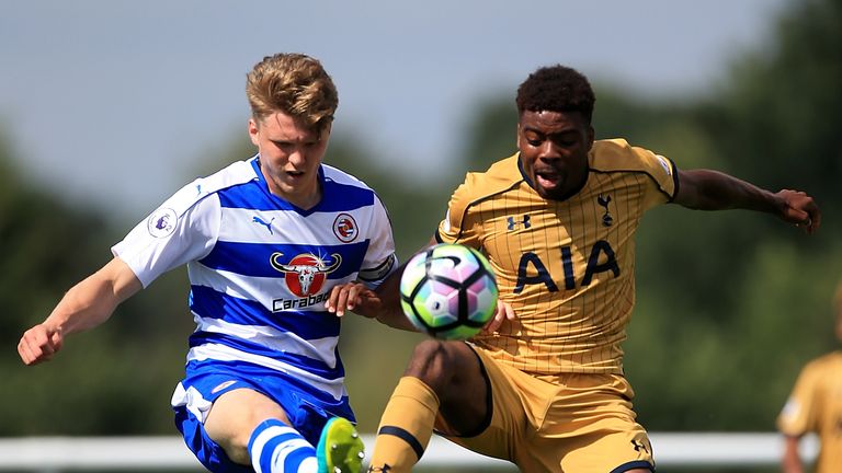  during the Premier League 2 match between Reading and Tottenham Hotspur on August 22, 2016 in Wokingham, England.