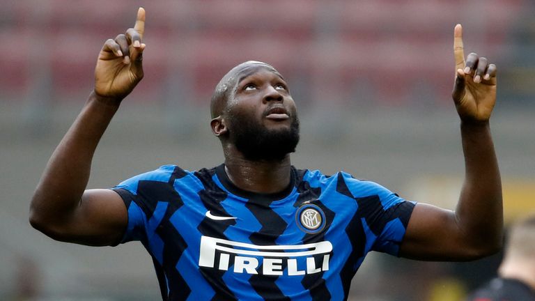 Romelu Lukaku celebrates his side's 3-0 win (AP)