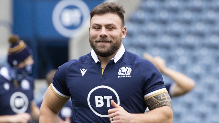 Scotland Training Session - BT Murrayfield
Scotland's Rory Sutherland during the training session at BT Murrayfield, Edinburgh.